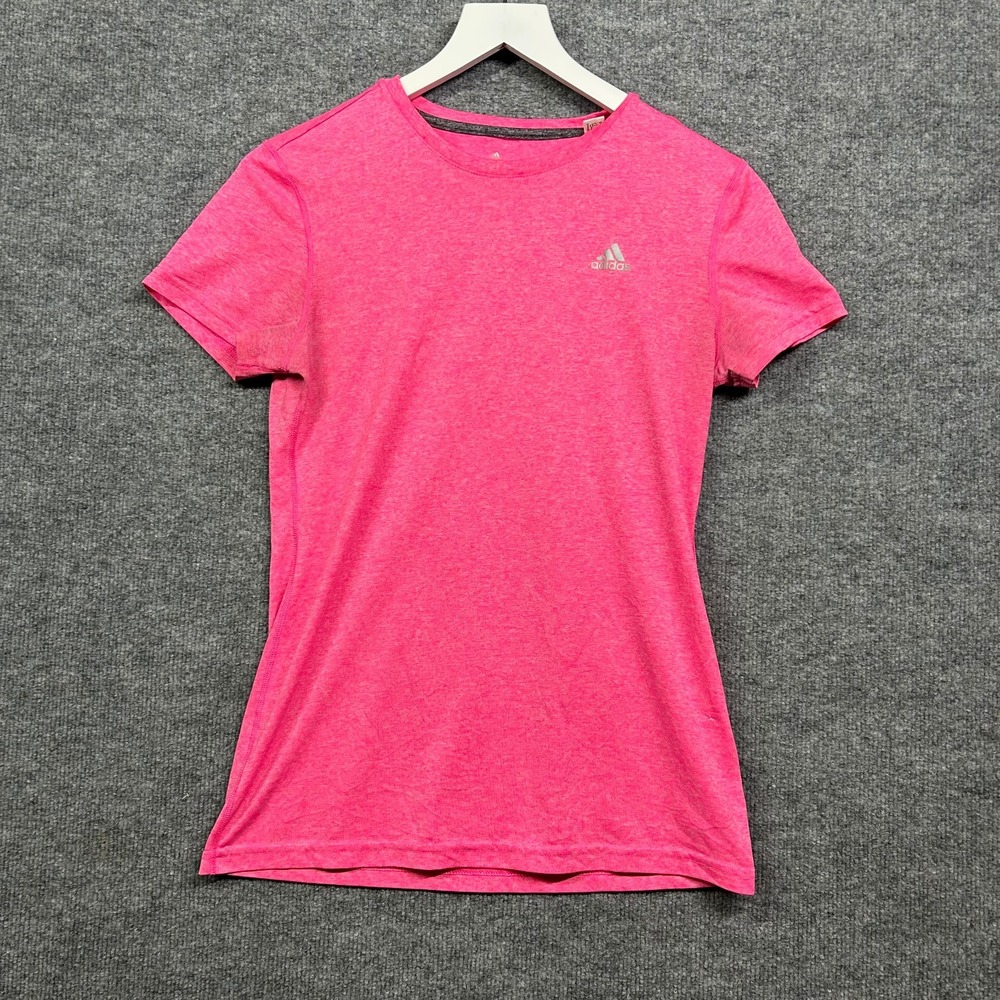 Adidas Climalite T-Shirt Women's Pink Short Sleeve Athletic Running Top - Medium